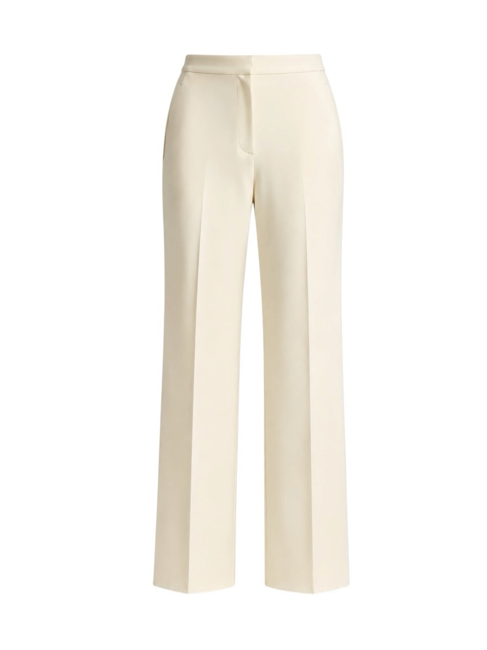 St. John Cream Wide-Leg Tailored Trousers